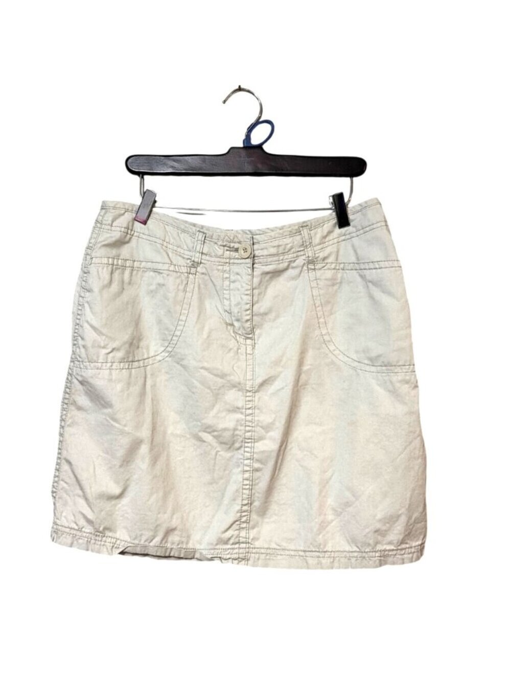 Faded Glory Ladies Washed Sidewalk Skirt Size 10 Casual Front & Back Pockets‎